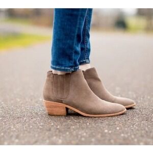 Joie Barlow Suede Stacked Block Heel Boots‎ Booties Western Festival 39.5 / 9.5